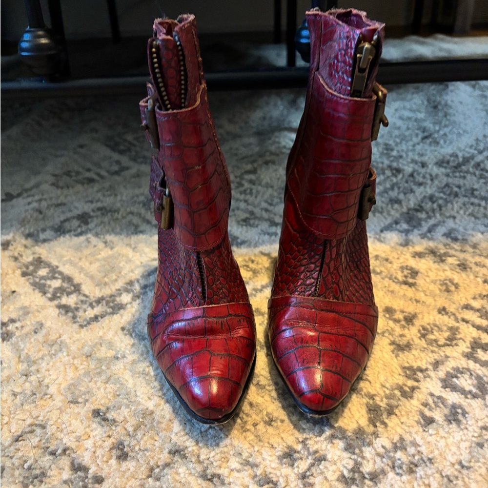 Freebird by Steven Red Ankle Boots